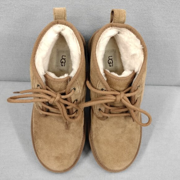 Ugg Neumel 3236 Men's Chukka Boots Size 9 Chestnut Suede Lace Up Shearling Lined - Picture 3 of 8